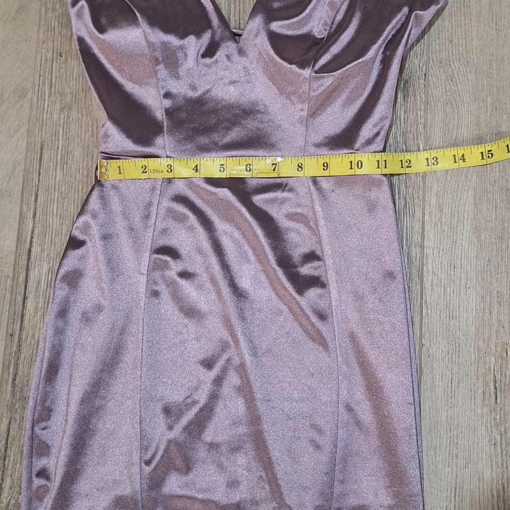 NWT Windsor Melani Sleeveless Lace-Up Glitter Satin Formal Dr Sz. XS #1326 - Picture 5 of 9